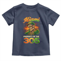 Miami Property of the 305 Skeleton Graphic Toddler T Shirt Street King with Sunset Florida Swag
