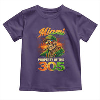 Miami Property of the 305 Skeleton Graphic Toddler T Shirt Street King with Sunset Florida Swag
