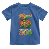 Miami Property of the 305 Skeleton Graphic Toddler T Shirt Street King with Sunset Florida Swag