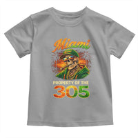 Miami Property of the 305 Skeleton Graphic Toddler T Shirt Street King with Sunset Florida Swag