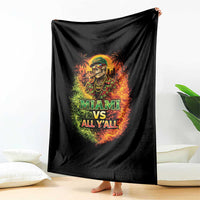 Miami vs All You All 305 Skeleton Flame Graphic Throw Blanket Tropical City Pride Florida Love