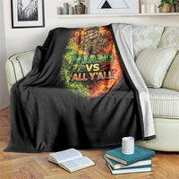Miami vs All You All 305 Skeleton Flame Graphic Throw Blanket Tropical City Pride Florida Love