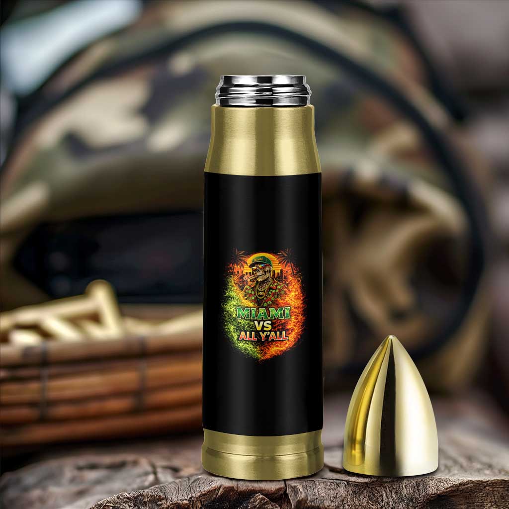 Miami vs All You All 305 Skeleton Flame Graphic Bullet Tumbler Tropical City Pride Florida Love