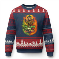 Miami vs All You All 305 Skeleton Flame Graphic Ugly Christmas Sweater Tropical City Pride Florida Love