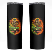 Miami vs All You All 305 Skeleton Flame Graphic Skinny Tumbler Tropical City Pride Florida Love