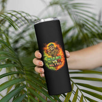 Miami vs All You All 305 Skeleton Flame Graphic Skinny Tumbler Tropical City Pride Florida Love