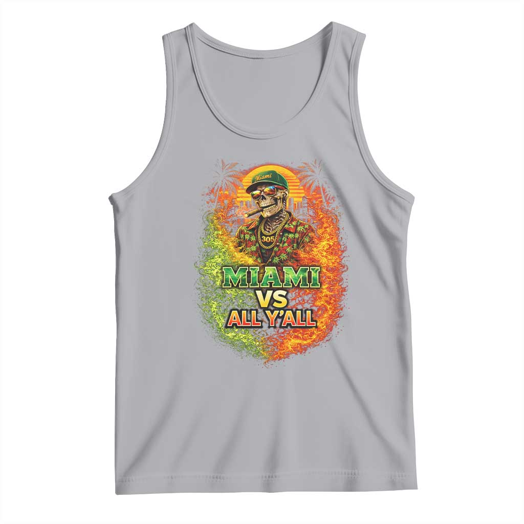 Miami vs All You All 305 Skeleton Flame Graphic Tank Top Tropical City Pride Florida Love