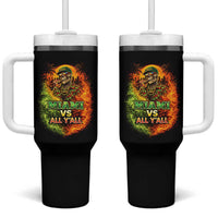 Miami vs All You All 305 Skeleton Flame Graphic Tumbler With Handle Tropical City Pride Florida Love