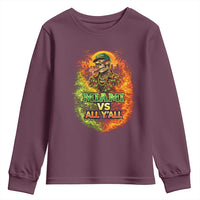 Miami vs All You All 305 Skeleton Flame Graphic Youth Sweatshirt Tropical City Pride Florida Love