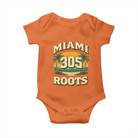 Vintage Miami 305 Roots Baby Onesie Retro Sunset Palm Trees Florida Natives