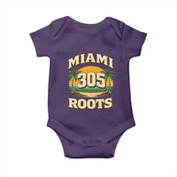 Vintage Miami 305 Roots Baby Onesie Retro Sunset Palm Trees Florida Natives