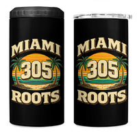 Vintage Miami 305 Roots 4 in 1 Can Cooler Tumbler Retro Sunset Palm Trees Florida Natives