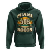 Vintage Miami 305 Roots Hoodie Retro Sunset Palm Trees Florida Natives