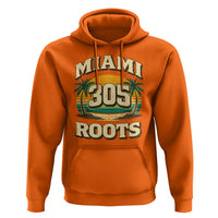 Vintage Miami 305 Roots Hoodie Retro Sunset Palm Trees Florida Natives