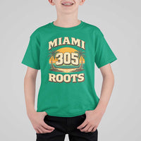 Vintage Miami 305 Roots T Shirt For Kid Retro Sunset Palm Trees Florida Natives