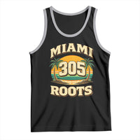 Vintage Miami 305 Roots Tank Top Retro Sunset Palm Trees Florida Natives