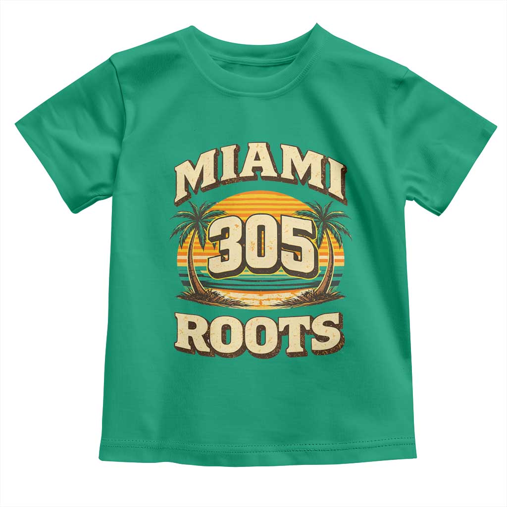 Vintage Miami 305 Roots Toddler T Shirt Retro Sunset Palm Trees Florida Natives