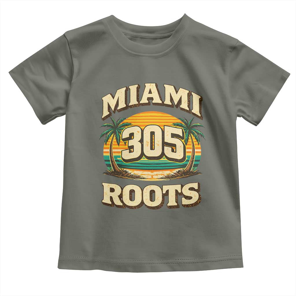 Vintage Miami 305 Roots Toddler T Shirt Retro Sunset Palm Trees Florida Natives
