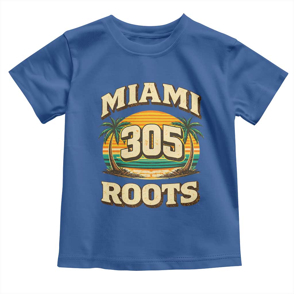 Vintage Miami 305 Roots Toddler T Shirt Retro Sunset Palm Trees Florida Natives