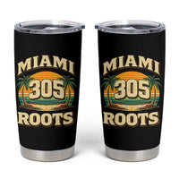 Vintage Miami 305 Roots Tumbler Cup Retro Sunset Palm Trees Florida Natives