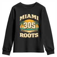 Vintage Miami 305 Roots Youth Sweatshirt Retro Sunset Palm Trees Florida Natives
