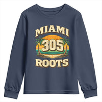 Vintage Miami 305 Roots Youth Sweatshirt Retro Sunset Palm Trees Florida Natives