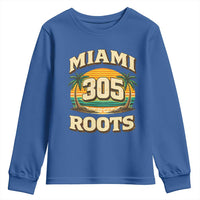 Vintage Miami 305 Roots Youth Sweatshirt Retro Sunset Palm Trees Florida Natives