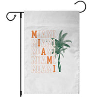Miami Pride Palm Tree Graphic Garden Flag Orange and Green Tropical City Vibes
