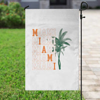 Miami Pride Palm Tree Graphic Garden Flag Orange and Green Tropical City Vibes