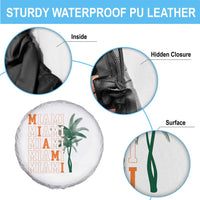 Miami Pride Palm Tree Graphic Spare Tire Cover Orange and Green Tropical City Vibes