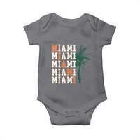 Miami Pride Palm Tree Graphic Baby Onesie Orange and Green Tropical City Vibes