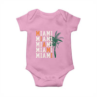 Miami Pride Palm Tree Graphic Baby Onesie Orange and Green Tropical City Vibes