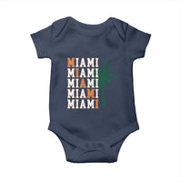 Miami Pride Palm Tree Graphic Baby Onesie Orange and Green Tropical City Vibes