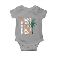 Miami Pride Palm Tree Graphic Baby Onesie Orange and Green Tropical City Vibes