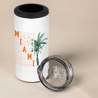 Miami Pride Palm Tree Graphic 4 in 1 Can Cooler Tumbler Orange and Green Tropical City Vibes