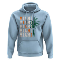 Miami Pride Palm Tree Graphic Hoodie Orange and Green Tropical City Vibes