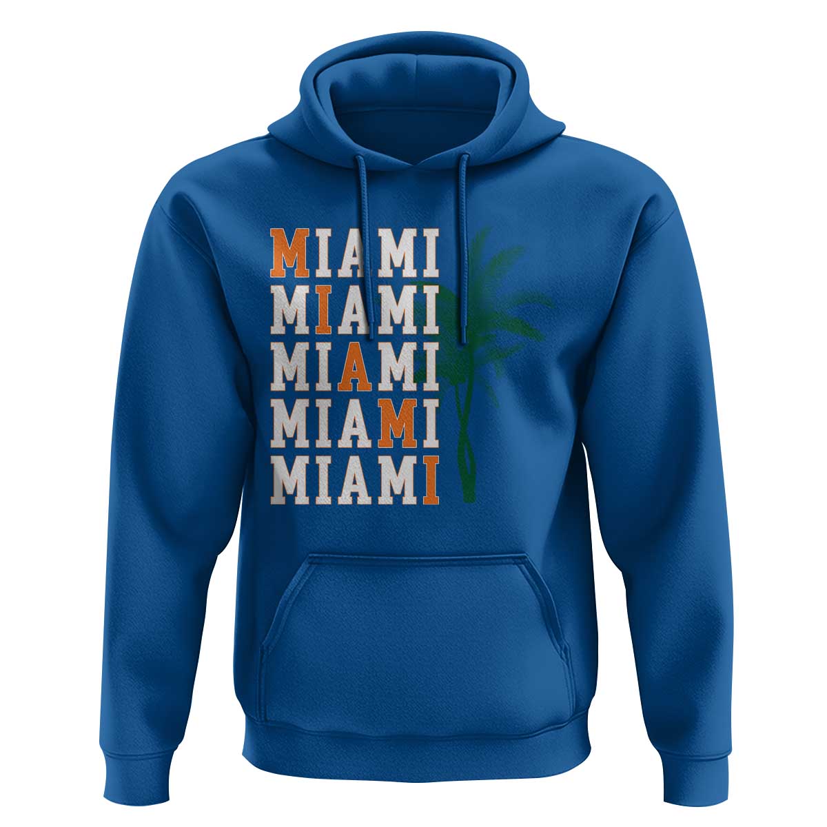 Miami Pride Palm Tree Graphic Hoodie Orange and Green Tropical City Vibes