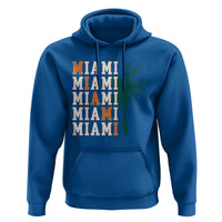Miami Pride Palm Tree Graphic Hoodie Orange and Green Tropical City Vibes