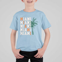 Miami Pride Palm Tree Graphic T Shirt For Kid Orange and Green Tropical City Vibes