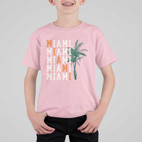 Miami Pride Palm Tree Graphic T Shirt For Kid Orange and Green Tropical City Vibes
