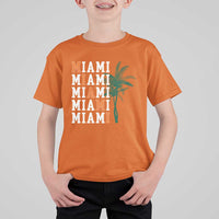 Miami Pride Palm Tree Graphic T Shirt For Kid Orange and Green Tropical City Vibes