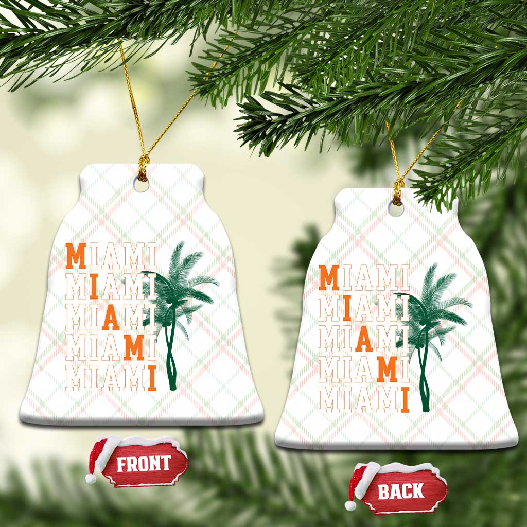 Miami Pride Palm Tree Graphic Ceramic Ornament Orange and Green Tropical City Vibes