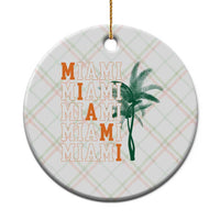 Miami Pride Palm Tree Graphic Ceramic Ornament Orange and Green Tropical City Vibes