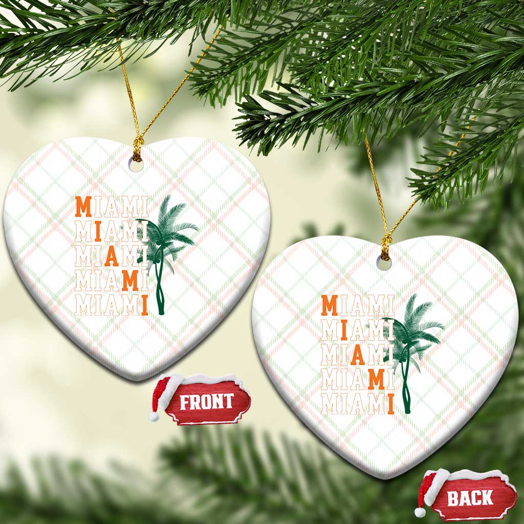 Miami Pride Palm Tree Graphic Ceramic Ornament Orange and Green Tropical City Vibes