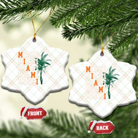 Miami Pride Palm Tree Graphic Ceramic Ornament Orange and Green Tropical City Vibes