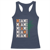 Miami Pride Palm Tree Graphic Racerback Tank Top Orange and Green Tropical City Vibes