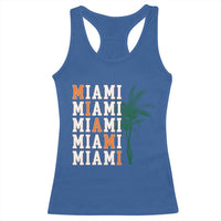 Miami Pride Palm Tree Graphic Racerback Tank Top Orange and Green Tropical City Vibes