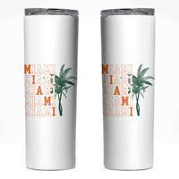 Miami Pride Palm Tree Graphic Skinny Tumbler Orange and Green Tropical City Vibes