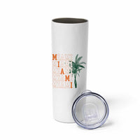 Miami Pride Palm Tree Graphic Skinny Tumbler Orange and Green Tropical City Vibes