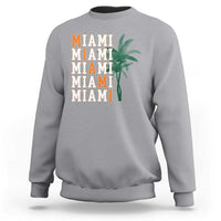 Miami Pride Palm Tree Graphic Sweatshirt Orange and Green Tropical City Vibes